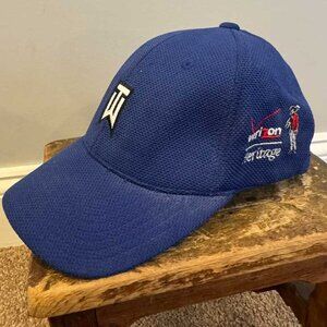 Nike Tiger Woods TW FlexFit Navy Blue Golf Hat Verizon Heritage Tournament